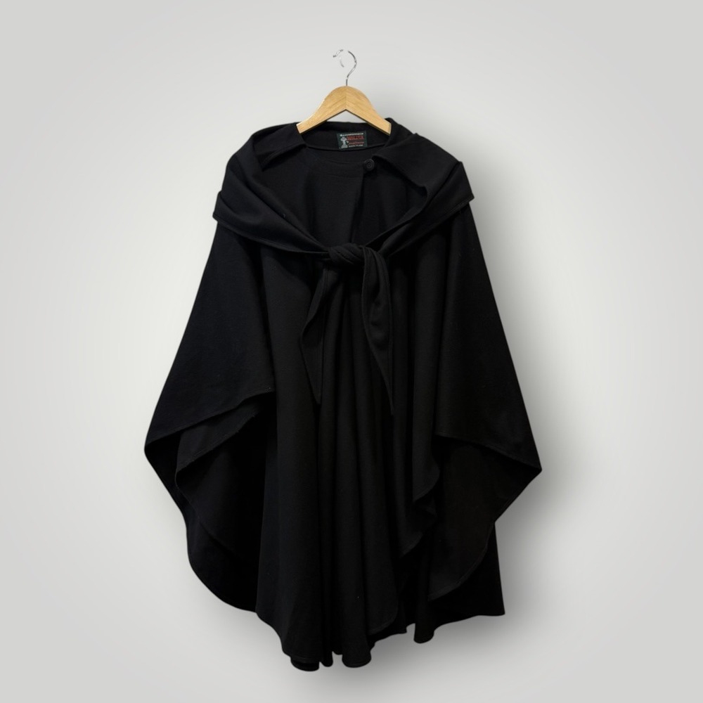 Jimmy Hourihan Molina Black Wool Cashmere Hooded Cape Cloak Dublin Ireland